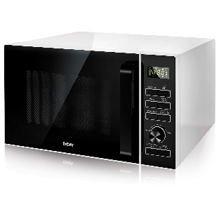 Микроволновая печь BBK 25MWC-992T/WB белый/черный, 25 л, 900 Вт, переключатели - кнопки, поворотный механизм
