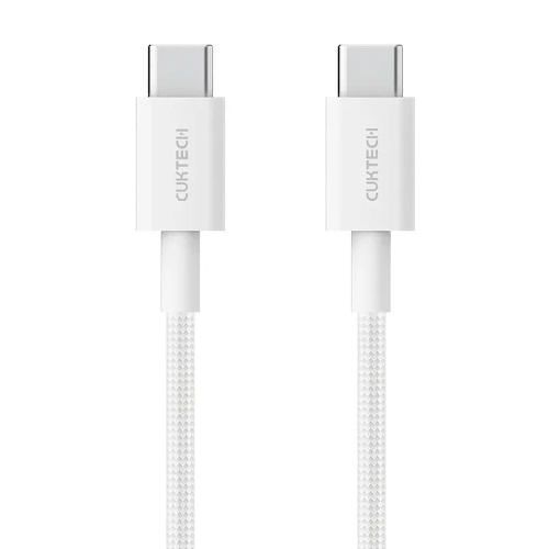 Кабель USB CukTech Type-C to Type-C braided cable 1.5m 3A 60W CTC315P белый