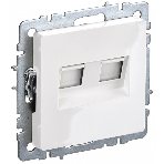 Розетка компьютерная двойная IEK BRITE РК10-2-БрБ RJ45 кат.5E белый