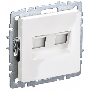Розетка компьютерная двойная IEK BRITE РК10-2-БрБ RJ45 кат.5E белый
