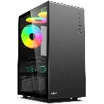 Компьютерный корпус CBR mATX Minitower V500, без БП, 1хUSB 3.0, 2хUSB 2.0, HD Audio+Mic, закаленное стекло, черный [PCC-MATX-V500-WPSU