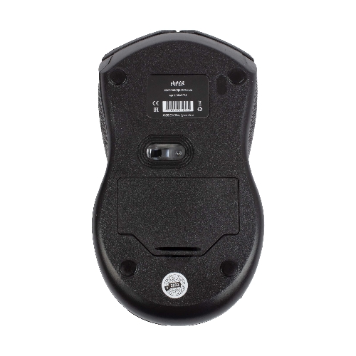 Мышь беспроводная HIPER HOMW-074 черный/синий, 1000 dpi, радиоканал, USB, кнопки - 3