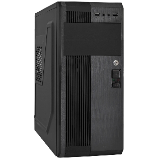 Компьютерный корпус Miditower ExeGate UN-605B-UNS450 (ATX, БП UNS450 с вент. 12см, 2*USB, аудио, блокировка, черный)