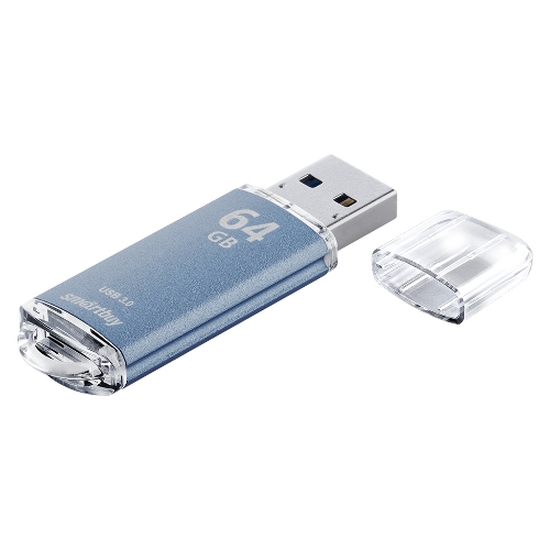 Флешка USB Smartbuy V-Cut Blue (SB64GbVC-B3), 64Gb, USB 3.0, R/W 75/30, голубой