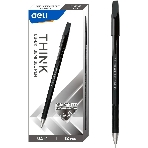 Набор ручек шариковых Deli Think EQ8-BK, черные чернила (12шт), линия 0.5мм