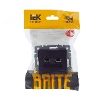 Розетка компьютерная двойная IEK BRITE РК10-2-БрЧ RJ45 кат.5E черный