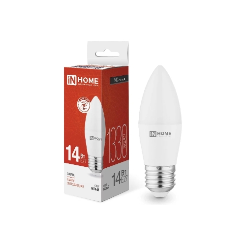 Лампа светодиодная LED-СВЕЧА-VC 14Вт E27 4000К 1330лм IN HOME 4690612047744