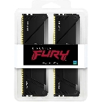 Оперативная память Kingston Fury Beast, DDR4, 64Gb (2x32Gb), 3600MHz, CL18, DIMM, с радиаторами, RGB, черный