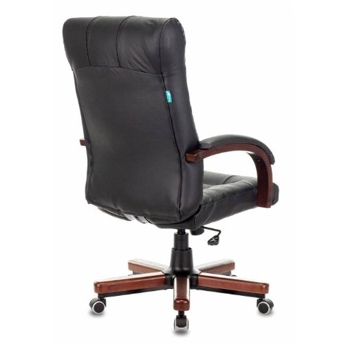 Кресло Бюрократ KB-10WALNUT/B/LEATH черный, кожа