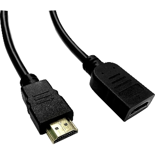 Кабель-удлинитель аудио-видео Buro HDMI (m)/HDMI (f) 2м. позолоч.конт. черный