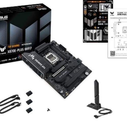 Материнская плата ASUS TUF GAMING X870E-PLUS WIFI7, AM5, AMD X870E, 4xDDR5, 4xSATA, 4xM.2, 1xPCIe 5.0 x16, 1xPCIe 4.0 x4, 1xPCIe 3.0 x1, 1xHDMI, 1x2.5Gb LAN, Wi-Fi 7, Bluetooth 5.4, 2xUSB-C 40Gbps, 3xUSB-A 10Gbps, 4xUSB-A 5Gbps, 4xUSB-A 2.0, 3x3.5 мм, 7.1, ATX