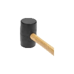 Киянка резиновая Kranz KR-12-8144 680 г, черная резина, деревянная рукоятка