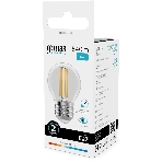 Лампа светодиодная филаментная Gauss Filament 8Вт цок.: E27 шар св. свеч. бел. нейт. (упак.: 10 шт)