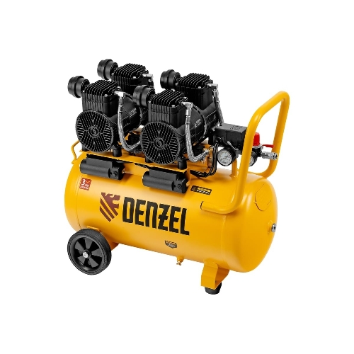 Компрессор безмасл. малошумный Denzel DLP -3000/50, 3 кВт, 2х1,5 кВт,50 л, 2850 об/мин,500 л/мин