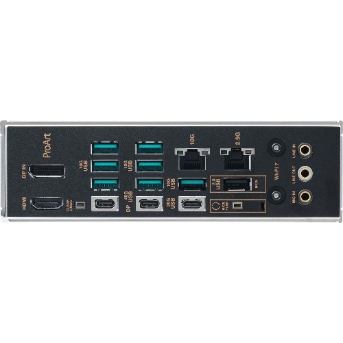 Материнская плата ASUS PROART X870E-CREATOR WIFI, AM5, AMD X870E, 4xDDR5, 4xSATA, 4xM.2, 2xPCIe 5.0 x16, 1xPCIe 4.0 x4, 2xUSB-C 40Gbps, 1xUSB-C 20Gbps, 7xUSB-A 10Gbps, 1xUSB-A 2.0, 1xDP (v1.4), 1xHDMI (v2.1), 1x10Gb LAN, 1x2.5Gb LAN, Wi-Fi 7, Bluetooth 5.4, 3x3.5 мм, 7.1, ATX