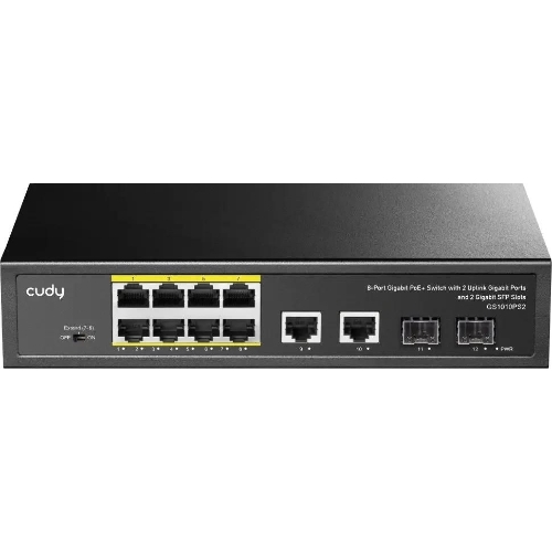 Коммутатор Cudy GS1010PS2, 8×1 Гбит/с, 2×1 Гбит/с Combo (RJ-45/SFP), 2×1 Гбит/с SFP