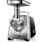 Мясорубка электрическая Bosch MFW68660 черный, 2200 Вт, 4.3 кг/мин, реверс, защита от перегрузки, металлический лоток, насадки - 10
