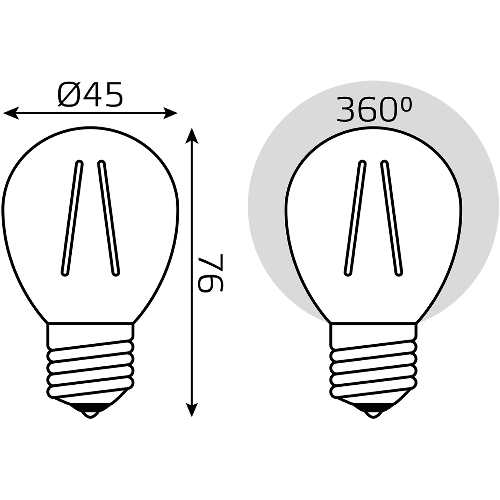 Лампа светодиодная филаментная Gauss Filament 8Вт цок.: E27 шар св. свеч. бел. нейт. (упак.: 10 шт)