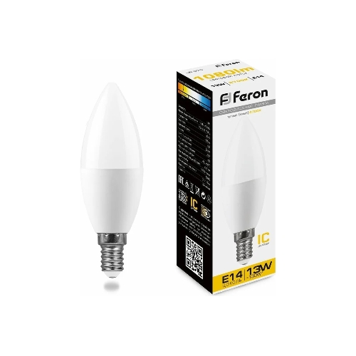 Лампа светодиодная Feron LB-970 13Вт E14 теплый матовая свеча