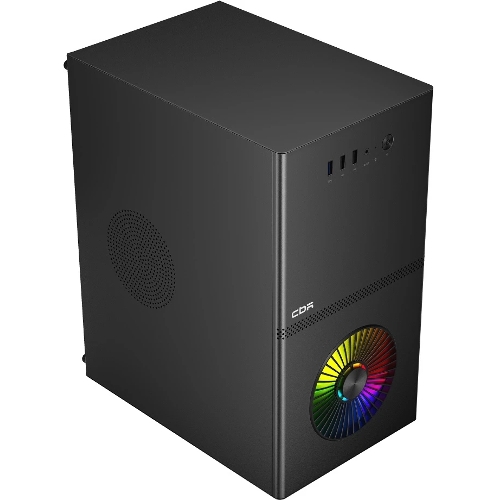 Компьютерный корпус CBR mATX Minitower V867, без БП, 1хUSB 3.0, 2хUSB 2.0, HD Audio+Mic, Rainbow Fan, Black PCC-MATX-V867-WPSU