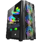 Компьютерный корпус 1STPLAYER FIREBASE X3-M Black, mATX, TG, 4x120мм LED fans inc.