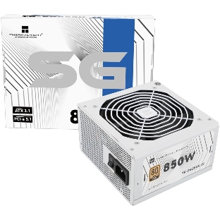 Блок питания Thermalright, 850W 80+ Gold (ATX, 3.1, PCIe 5.1, Non-modular, 1x24(20+4)pin, 1xCPU 8(4+4)pin, 2xPCIe*2 8(6+2)pin, 5xSATA3, 1x12+4pin (12VHPWR PCIe 5.1 12+4pin 600mm), 3xMOLEX4pin, Active, 120x120мм, 150x140x86mm, APFC, white)