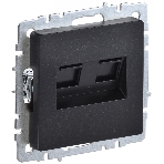 Розетка компьютерная двойная IEK BRITE РК10-2-БрЧ RJ45 кат.5E черный