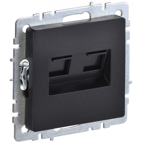 Розетка компьютерная двойная IEK BRITE РК10-2-БрЧ RJ45 кат.5E черный