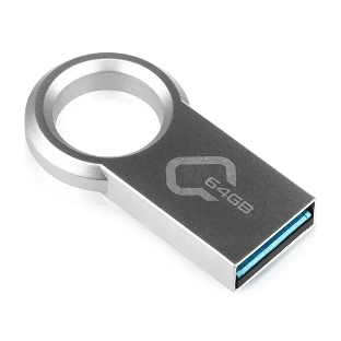 Флешка USB QUMO 64Gb Ring USB 3.0 цвет корпуса металлик(QM64GUD3-Ring)