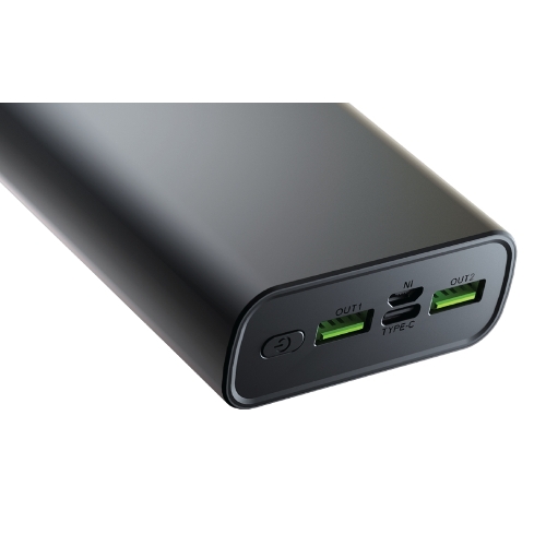 Портативный аккумулятор OLMIO QR-20, 20000mAh, 22.5W, QuickCharge3.0/PowerDelivery, LCD, серый