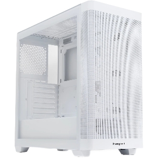 Компьютерный корпус без блока питания HSPD M740, Mesh Mid Tower, белый, TG, 0.6 SPCC, no fans, E-ATX, ATX, mATX, mITX, 170/400/200мм, 4x2.5