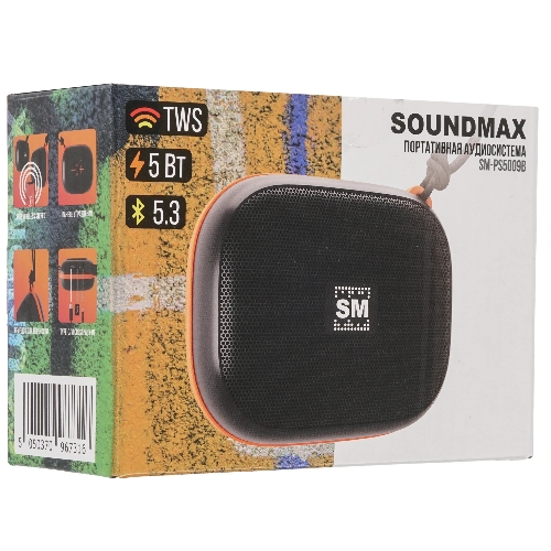 Портативная колонка Soundmax SM-PS5009B черный