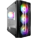 Компьютерный корпус 1STPLAYER FIREBASE X3-M Black, mATX, TG, 4x120мм LED fans inc.