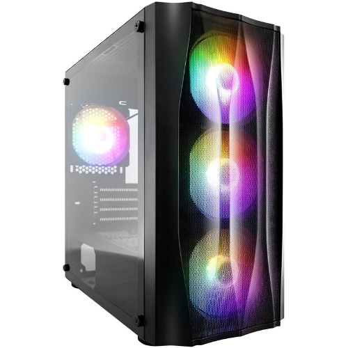 Компьютерный корпус 1STPLAYER FIREBASE X3-M Black, mATX, TG, 4x120мм LED fans inc.