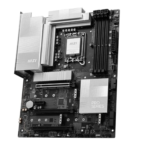 Материнская плата MSI PRO Z890-P WIFI, LGA 1851, Intel Z890, 4xDDR5, 4xSATA, 4xM.2, 1xPCIe 5.0 x16, 2xPCIe 4.0 x4, 1xPCIe 3.0 x1, 1xHDMI, 1xDP, 1xUSB-C Thunderbolt 4, 1xUSB-C 3.2 Gen 2, 1x 5Gb LAN, 2xUSB-A 3.2 Gen 1, 1xUSB-A 3.2 Gen 2, 4xUSB-A 2.0, 3x3.5 мм, 7.1, ATX