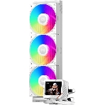 Система охлаждения PCCooler GT360 ARGb Display WH (310W, 360мм, LED temp., белый, ARGb/Fans: 3x120мм, 99CFM, 41.5dBA, 3000RPM/Pump 15dBA, 2600RPM, Rad thickness 27мм/S: 1851, 1700, 1200, 115X, AM5, AM4)