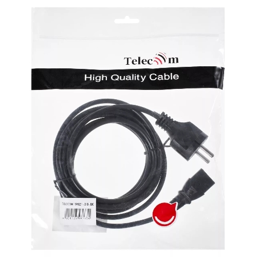 Кабель компьютер - розетка 3 м 220V (Европейский стандарт) VCOM/TELECOM
