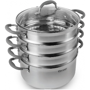 Пароварка Rondell RDS-1103 26 см. 3 перфорированных уровня (5,5 л - нижний ярус)