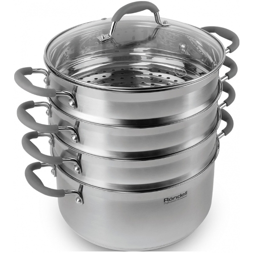 Пароварка Rondell RDS-1103 26 см. 3 перфорированных уровня (5,5 л - нижний ярус)