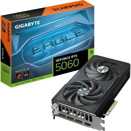 Видеокарта Gigabyte GV-N5060EAGLE OC-8GD 1.0, NVIDIA GeForce RTX 5060, 8 ГБ GDDR7, 128 бит, PCI-e 5.0, 1xHDMI, 3xDP