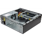 Компьютерный корпус с блоком питания 250Вт. Сase Foxline mITX 250W TFX, 2xUSB 3.0, черный Trim, powercord