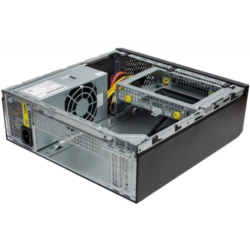 Компьютерный корпус с блоком питания 250Вт. Сase Foxline mITX 250W TFX, 2xUSB 3.0, черный Trim, powercord