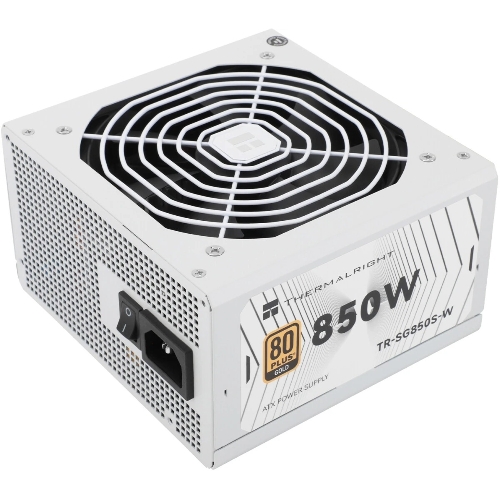 Блок питания Thermalright, 850W 80+ Gold (ATX, 3.1, PCIe 5.1, Non-modular, 1x24(20+4)pin, 1xCPU 8(4+4)pin, 2xPCIe*2 8(6+2)pin, 5xSATA3, 1x12+4pin (12VHPWR PCIe 5.1 12+4pin 600mm), 3xMOLEX4pin, Active, 120x120мм, 150x140x86mm, APFC, white)