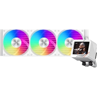 Система охлаждения PCCooler GT360 ARGb Display WH (310W, 360мм, LED temp., белый, ARGb/Fans: 3x120мм, 99CFM, 41.5dBA, 3000RPM/Pump 15dBA, 2600RPM, Rad thickness 27мм/S: 1851, 1700, 1200, 115X, AM5, AM4)