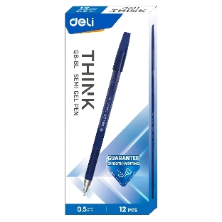 Набор ручек шариковых Deli Think EQ8-BL синий, d=0.5мм, синие чернила (12шт)