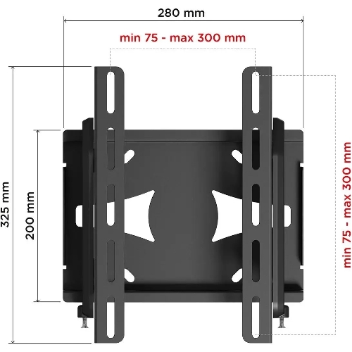 Кронштейн для телевизора Holder LCDS-5010 черный металлик, настенный, наклон