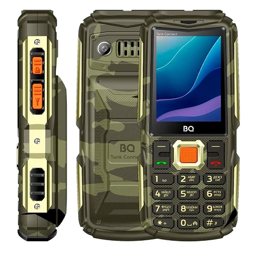 Мобильный телефон BQ 2430L Tank Connect камуфляж/золотистый