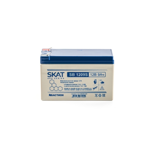 Батарея для ИБП свинцово-кислотная SKAT SB 1209S тип AGM 12V 9А·ч I зар. 2,6 А (ножевые клеммы) (8970)