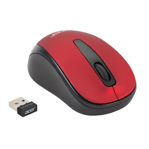 Мышь беспроводная Acer OMR136 красный, 1000 dpi, радиоканал, USB, кнопки - 3