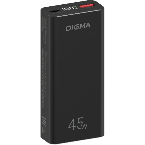 Портативный аккумулятор Digma DGPF10E 10000mAh QC3.0/PD3.0 45W 4.5A USB-A/USB-C черный